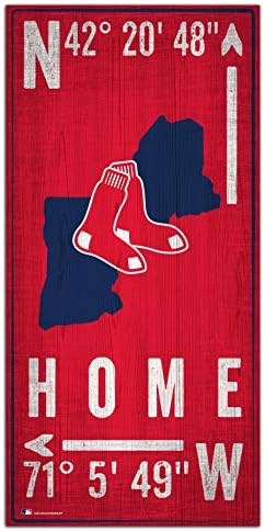 Fan Alkotások MLB Boston Red Sox Unisex Boston Red Sox Koordináta-Jel, a Csapat Színe, 6 x 12