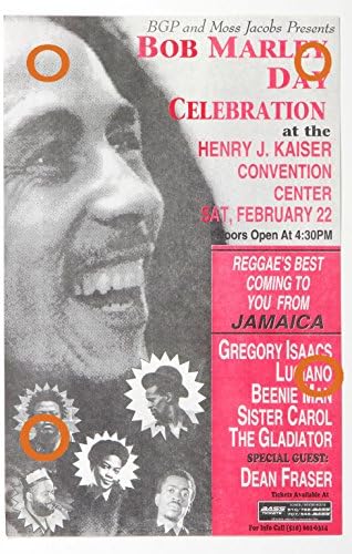Bob Marley Nap Poszter Gregory Isaac 1996 Február 22 Oakland