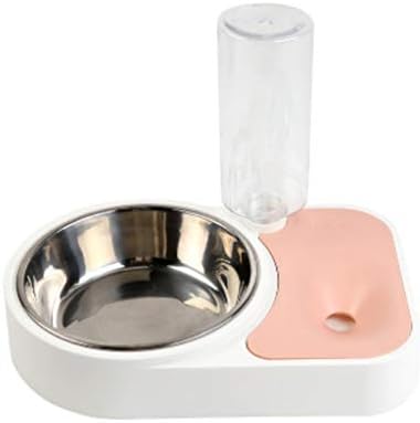 DHDM Pet Dupla Tál Étel Tál Automatikus Inni, Rózsaszín Design Pet Dupla Tál, Könnyen Használható