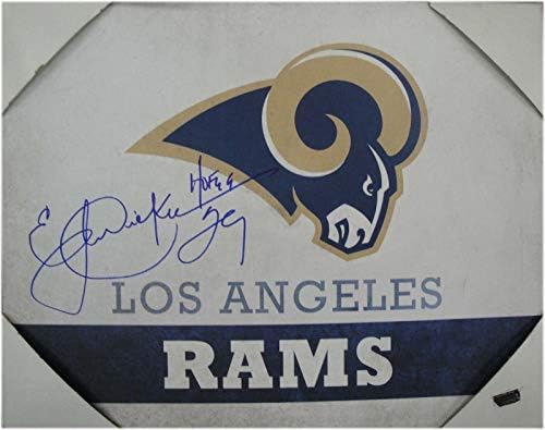 Eric Dickerson Aláírt Dedikált 11x14 Vászon Los Angeles Rams Logó w/COA - Dedikált NFL Művészet