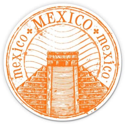 GT Grafikus Mexikó Utazás Bélyegző Chichen Itza - 3 Vinyl Matrica - Autós Laptop i-Pad Telefon Sisak Kemény Kalap -
