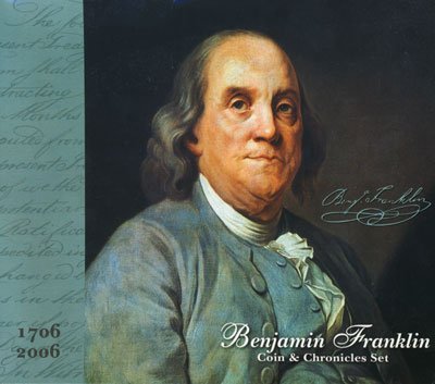 2006 P Benjamin Franklin Megemlékező Ezüst Érme, valamint Krónikák Set - Lezárt Menta Csomagolás COA - Brilliant Uncirculated