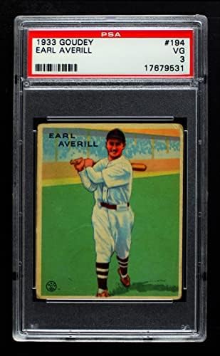 1933 Goudey 194 Earl Averill Cleveland indians (Baseball Kártya) PSA a PSA 3.00 Indiánok