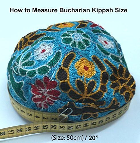 Kék Bucharian Kézzel Hímzett Kippah Buchari Kipa által aJudaica - 58 /22.8
