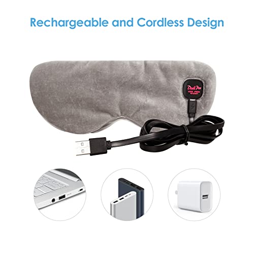 Fűtött Szem Maszk, Deckpro Gőz Meleg Borogatást Terápia Vezeték nélküli USB Újratölthető Aludni Maszk, Állítható Heveder