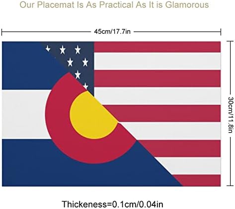 Amerikai Colorado Állami Zászló PVC Táblázat Szőnyeg Mosható Placemats Terítő Asztal Pad Asztal