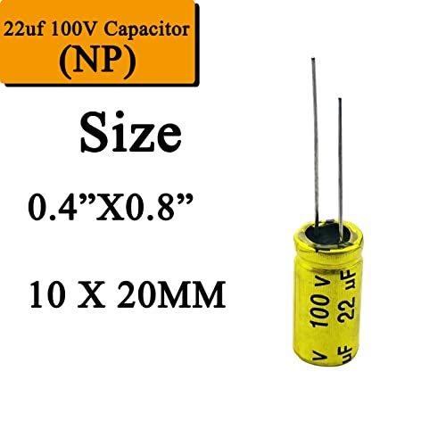 22uF 100V Kondenzátor,10 DB 10 mm x 20 mm, Nem Polarizált Elektrolit Kondenzátor 100V 22uF NP Kondenzátor