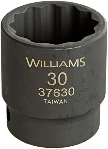 Williams 37630 1/2 Hüvelykes merevlemez-Meghajtó 30mm Standard Hatása Aljzat, 12 Pont
