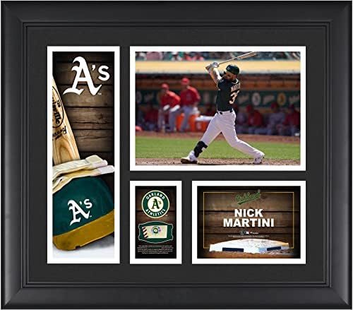 Nick Martini Oakland Athletics Keretes 15 x 17 Játékos Kollázs egy Darab Játék-Labda - MLB Játékos Plakkok, valamint