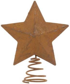Rozsda Mini Fém Csillag Csúcsdíszt Karácsonyi Dekoráció