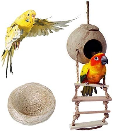 Madár Fészket Papagájokat Naturals Coco Papagáj Tenyésztő Doboz Törpepapagáj Ház Ketrec Játszani Lógó Játék a Létra